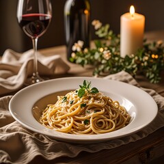 spaghetti with tomato sauce dinner time