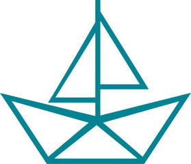 Minimalist Boat Logo Icon &ndash; Nautical Vector Design with Transparent Background