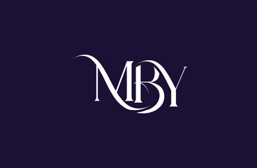 Initial MBY letter logo design. Elegant Monogram Logo Design with Decorative Elements and Typography