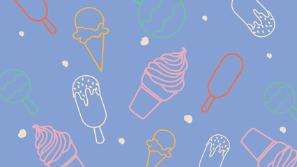 Frozen dessert doodle background