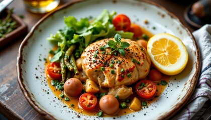 artisan meal plating with bright food styling