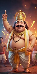 King Mahabali (Maveli) in Festive Onam Celebration – Kerala Culture and Tradition  " ai generator "
