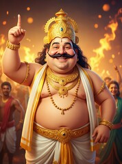 King Mahabali (Maveli) in Festive Onam Celebration – Kerala Culture and Tradition  " ai generator "
