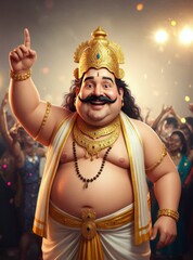 King Mahabali (Maveli) in Festive Onam Celebration – Kerala Culture and Tradition  " ai generator "
