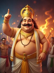 King Mahabali (Maveli) in Festive Onam Celebration – Kerala Culture and Tradition  " ai generator "
