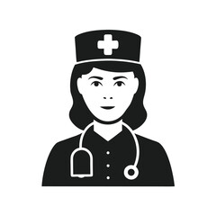 Monochromatic Illustration of a Skilled Healthcare Professional Themed Medical Expertise and Commitment to Well being in Healthcare Services