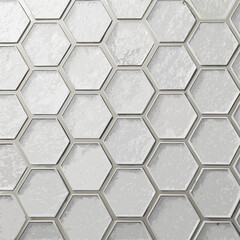 Editable white background with embossed hexagon texture in light grey shadows.