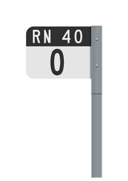 Vector illustration of National Route 40 (Ruta Nacional 40) road sign on metallic post