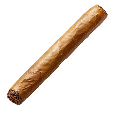 A single brown cigar isolated on transparent background