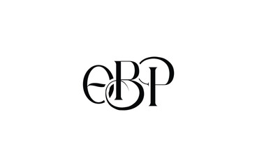 Initial OBP letter logo design. Elegant Monogram Logo Design with Decorative Elements and Typography