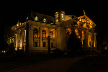 Opera Theatre of Iasi by night,  Romania