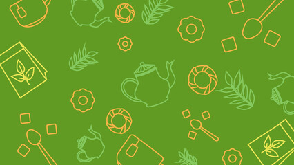 Tea Set and Sweets Background