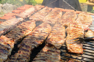 The beautiful char and sear marks on grilled ribs. A Perfect Grill Mark