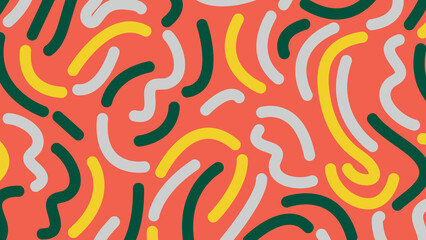 Coral squiggle wave background