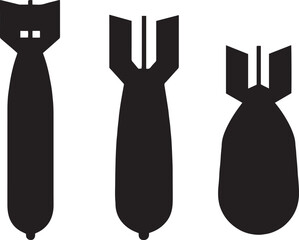 Air Bomb Icons Set – Nuclear & Atomic Bomb Vector