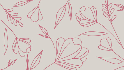 Minimal Floral Line Art Background