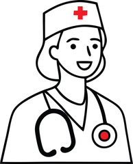 Obraz premium Nurses or Doctors single vector icon illustration