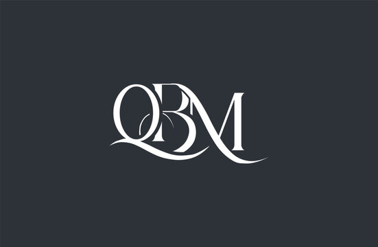 Initial QBM letter logo design. Elegant Monogram Logo Design with Decorative Elements and Typography