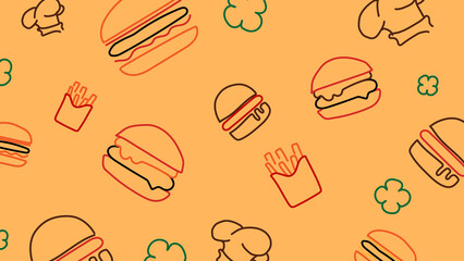 Fries and burger background