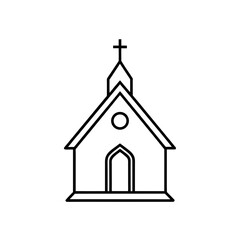 Outline of a church on transparent background