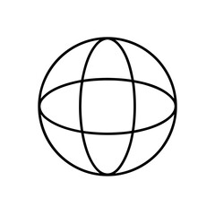 Outline sphere shape on transparent background