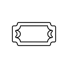 Outline of a ticket on transparent background