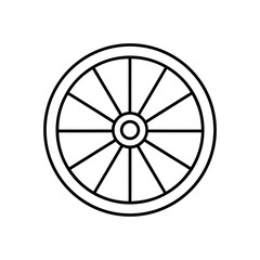 Fototapeta premium wheel of dharma icon line art vector 