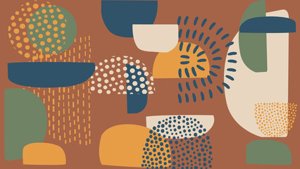 Contemporary Retro Geometric Art Background