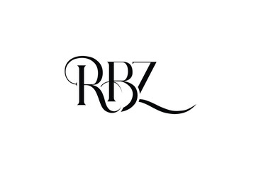 Initial RBZ letter logo design. Elegant Monogram Logo Design with Decorative Elements and Typography