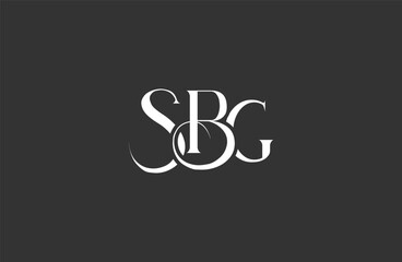 Initial SBG letter logo design. Elegant Monogram Logo Design with Decorative Elements and Typography