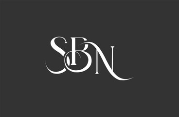 Initial SBN letter logo design. Elegant Monogram Logo Design with Decorative Elements and Typography