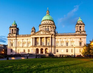 Grand city hall at dawn