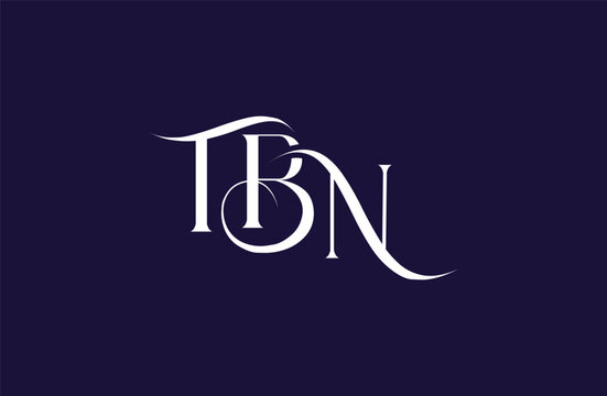 Initial TBN letter logo design. Elegant Monogram Logo Design with Decorative Elements and Typography