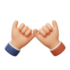 3D illustration Hands Making Pinky Promise on Transparent Background