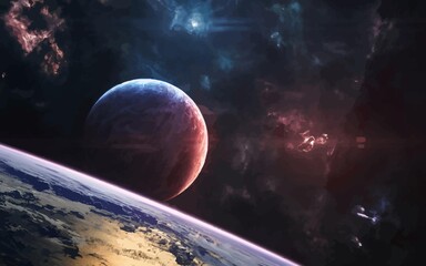 Deep space beauty, planets, stars and galaxies in endles