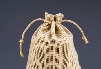 burlap sack isolated on black