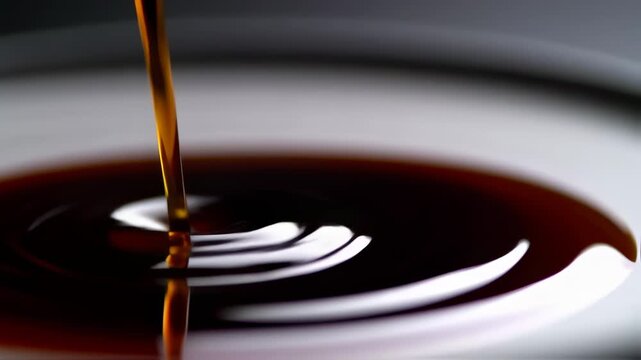 Dark Liquid Pouring: Viscous Flow, Abstract Texture, Slow Motion