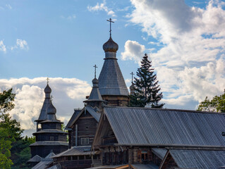 Old Russian wooden church in Veliky Novgorod