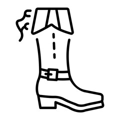 A linear style icon representing pirate boot  