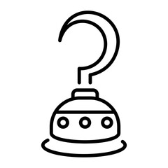 A line style icon showing hook 