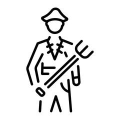 A linear style icon representing sea rover  