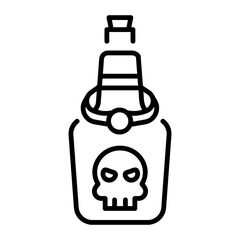 A line style icon showing wine bottle  