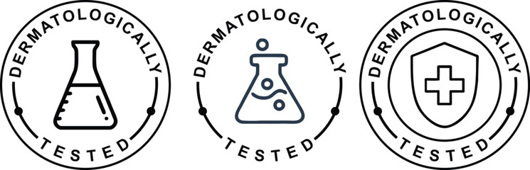 Dermatologically Tested Label Icon – Skin Safe Logo Badge for Packaging and Cosmetics