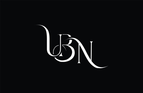 Initial UBN letter logo design. Elegant Monogram Logo Design with Decorative Elements and Typography