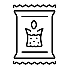 A linear style icon representing bird food