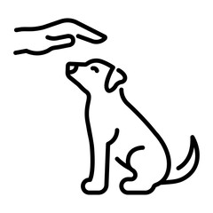 A linear style icon representing obedient dog