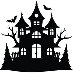 haunted house silhouette