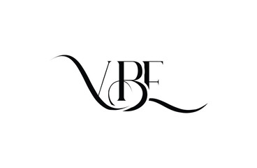 Initial VBE letter logo design. Elegant Monogram Logo Design with Decorative Elements and Typography