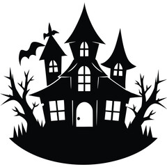 haunted house silhouette