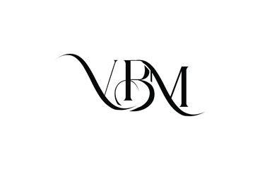 Initial VBM letter logo design. Elegant Monogram Logo Design with Decorative Elements and Typography